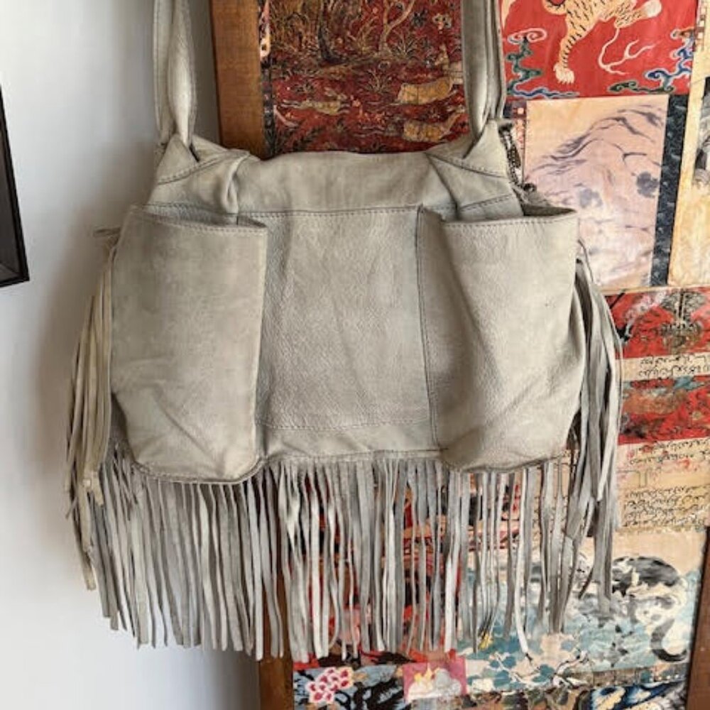Cut n' Paste X Free People Distressed Fringe Saddle Bag - Picture 2 of 16